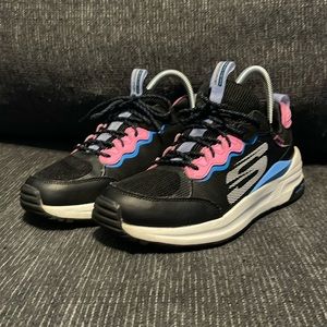 Size 8 Sketchers - Black with Pink and Blue details